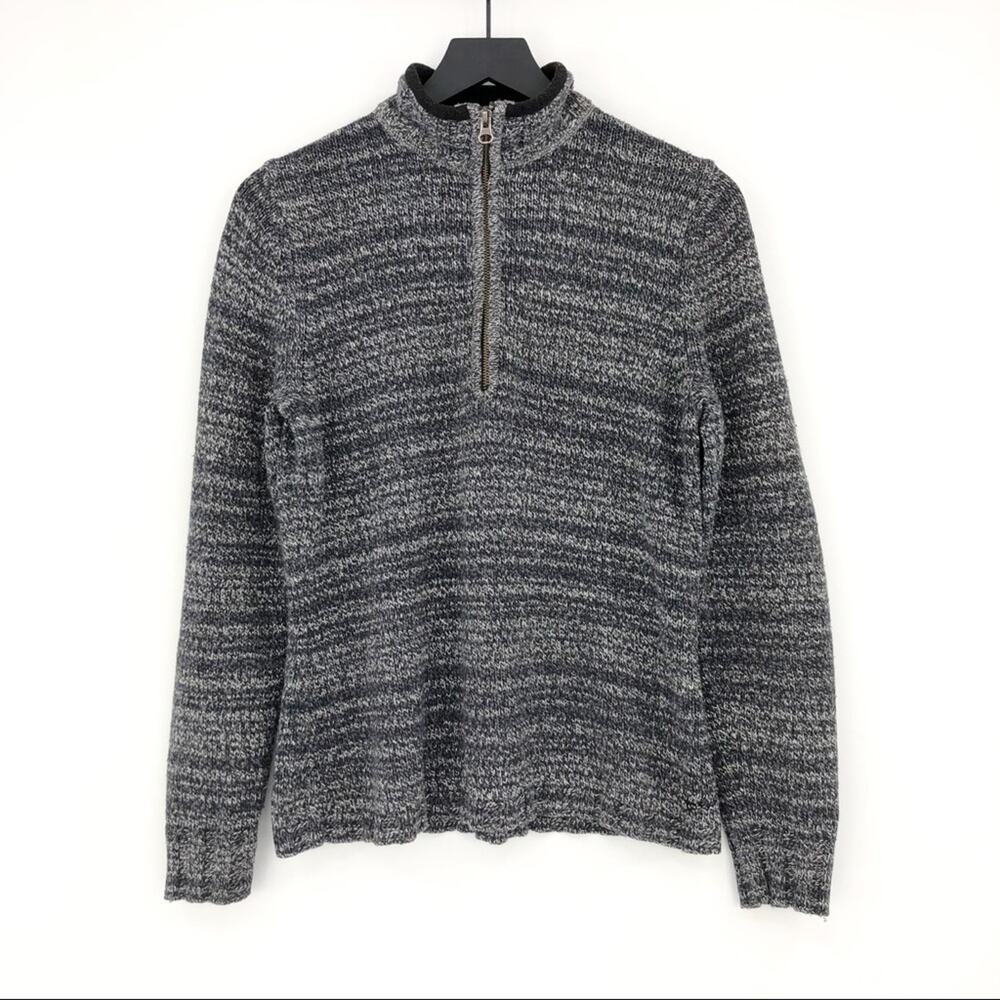 WOOLRICH 1/4 Zip Knit Pullover Grey M